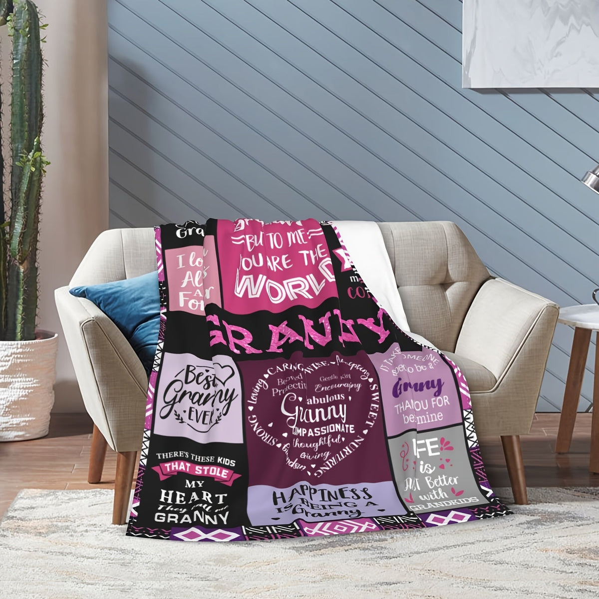 Aonana “To My Granny” The Best Grandmother Flannel Blanket