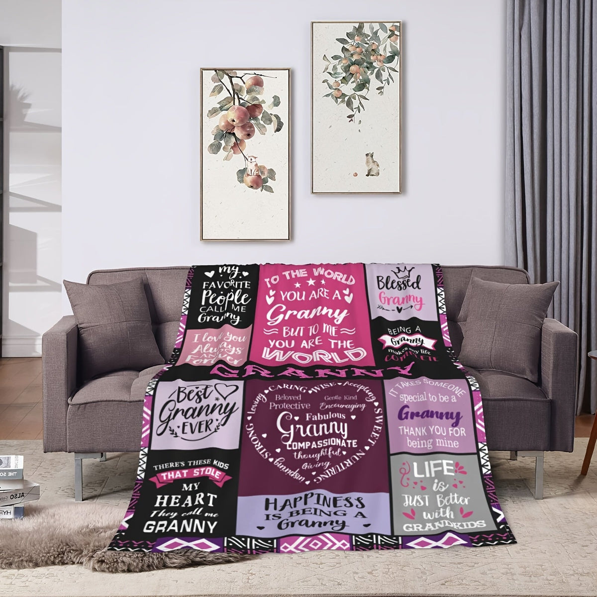 Aonana “To My Granny” The Best Grandmother Flannel Blanket
