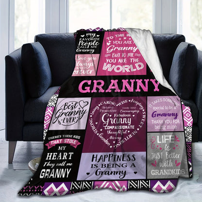 Aonana “To My Granny” The Best Grandmother Flannel Blanket