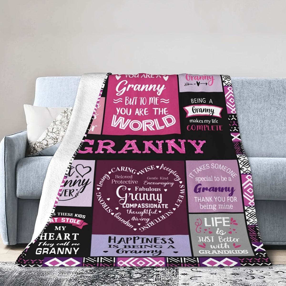 Aonana “To My Granny” The Best Grandmother Flannel Blanket