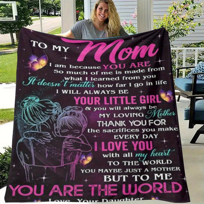 Aonana “To My Mom” Warm Hug Flannel Blanket