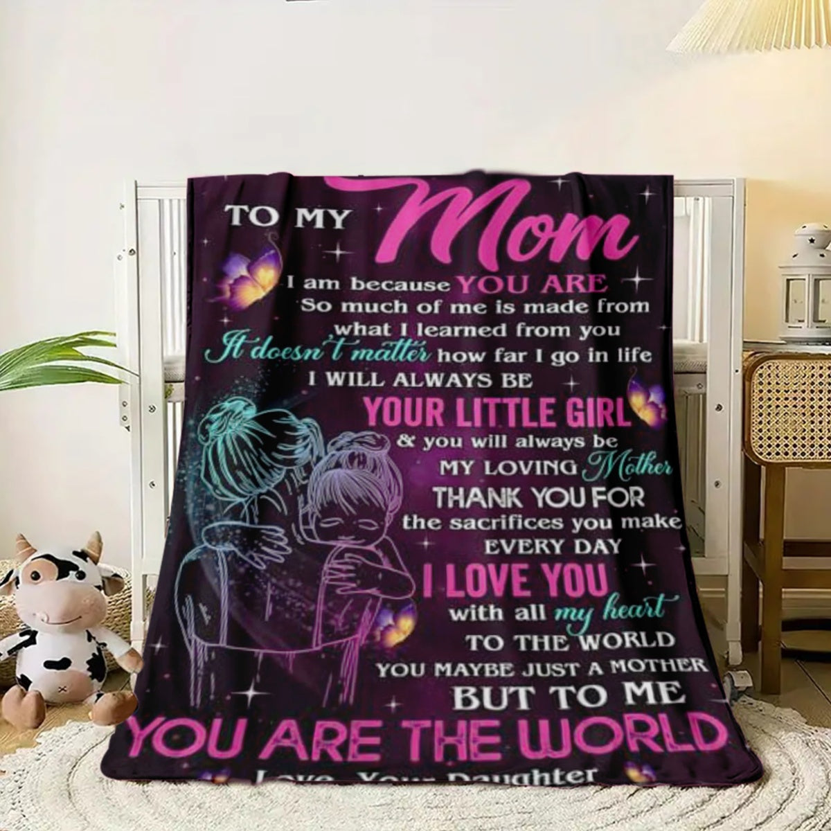 Aonana “To My Mom” Warm Hug Flannel Blanket