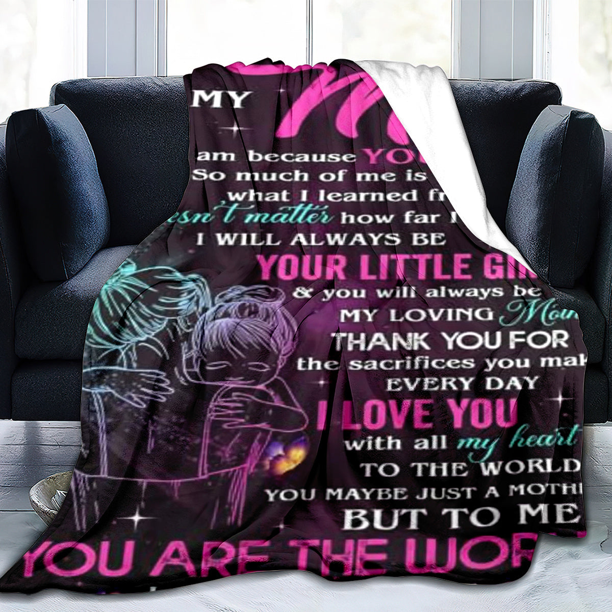 Aonana “To My Mom” Warm Hug Flannel Blanket