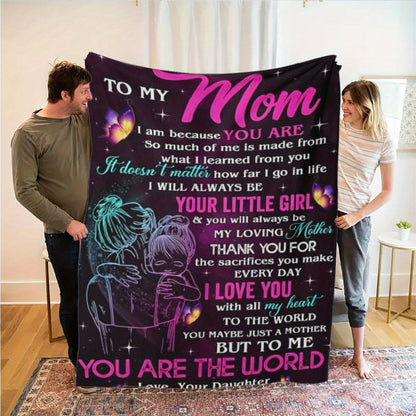 Aonana “To My Mom” Warm Hug Flannel Blanket