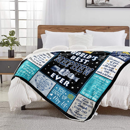 GiftoLuck “To My Nephew” World's Best Nephew Flannel Blanket