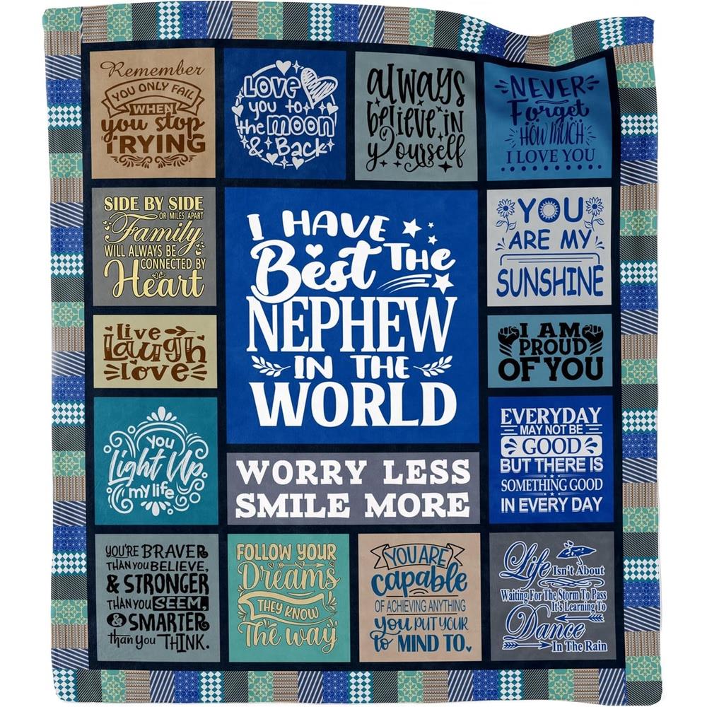 GiftoLuck “To My Nephew” World's Best Nephew Flannel Blanket