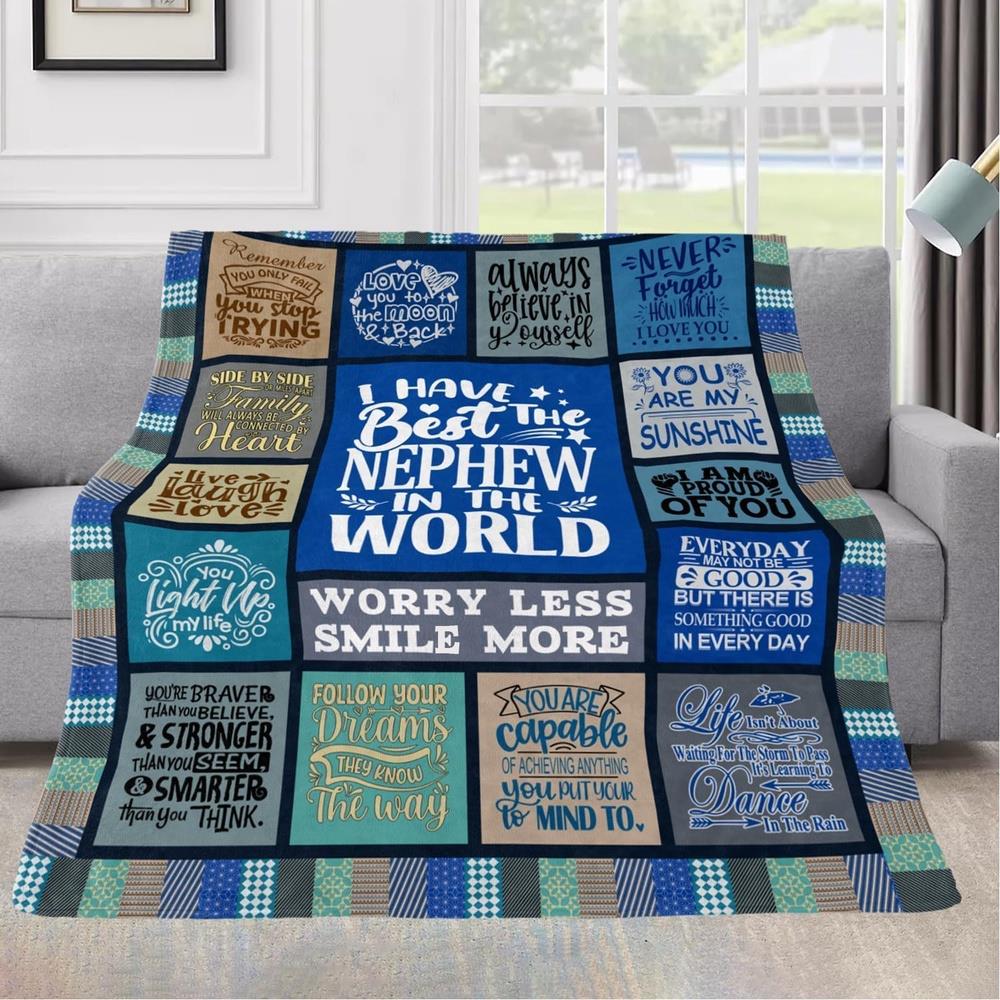 GiftoLuck “To My Nephew” World's Best Nephew Flannel Blanket