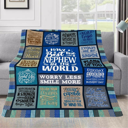 GiftoLuck “To My Nephew” World's Best Nephew Flannel Blanket