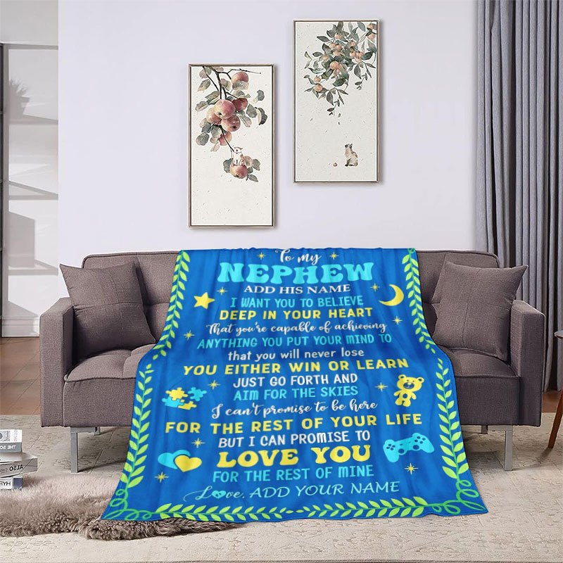 GiftoLuck “To My Nephew” World's Best Nephew Flannel Blanket