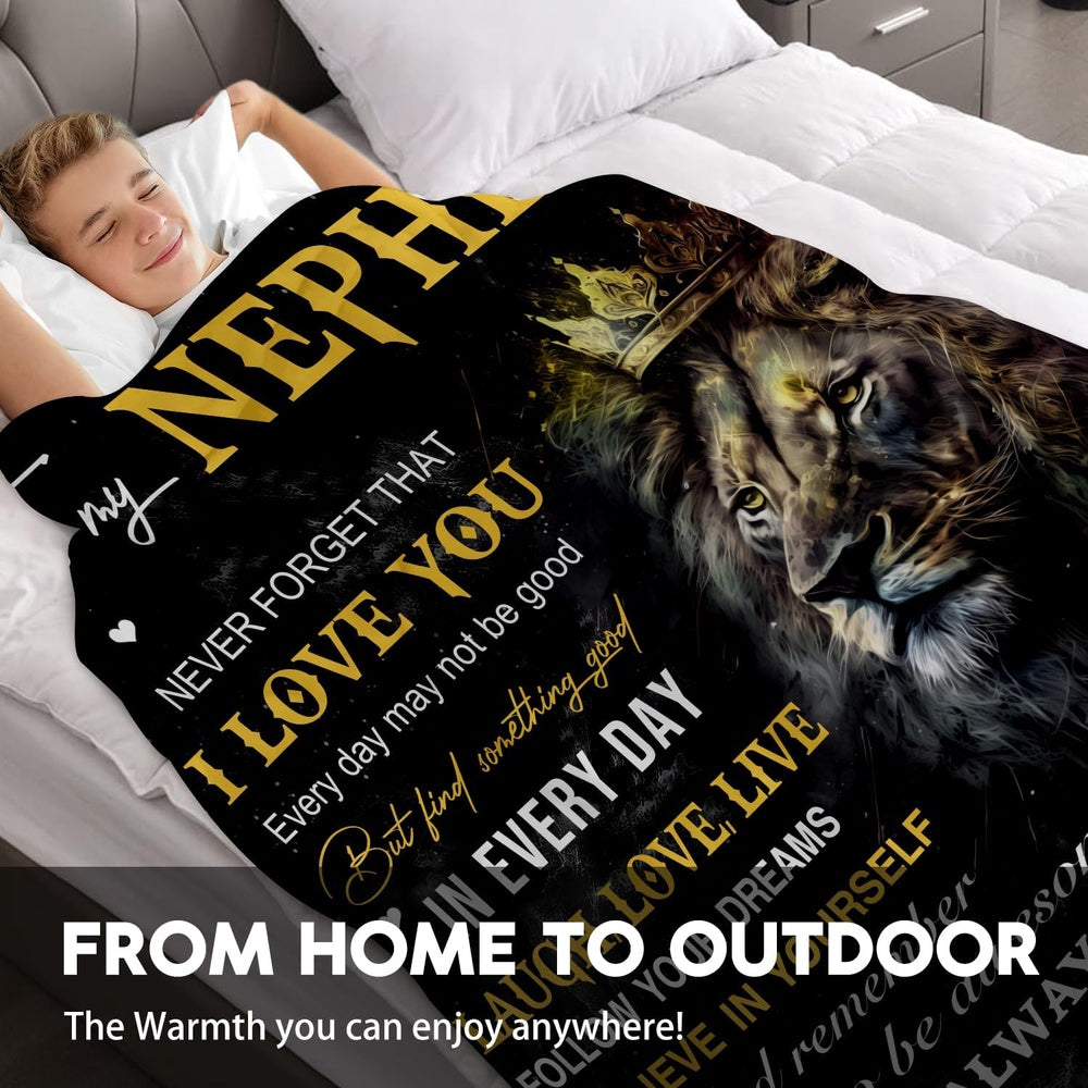 GiftoLuck “To My Nephew” World's Best Nephew Flannel Blanket