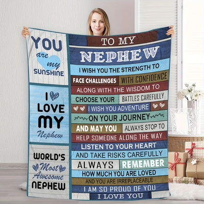GiftoLuck “To My Nephew” World's Best Nephew Flannel Blanket