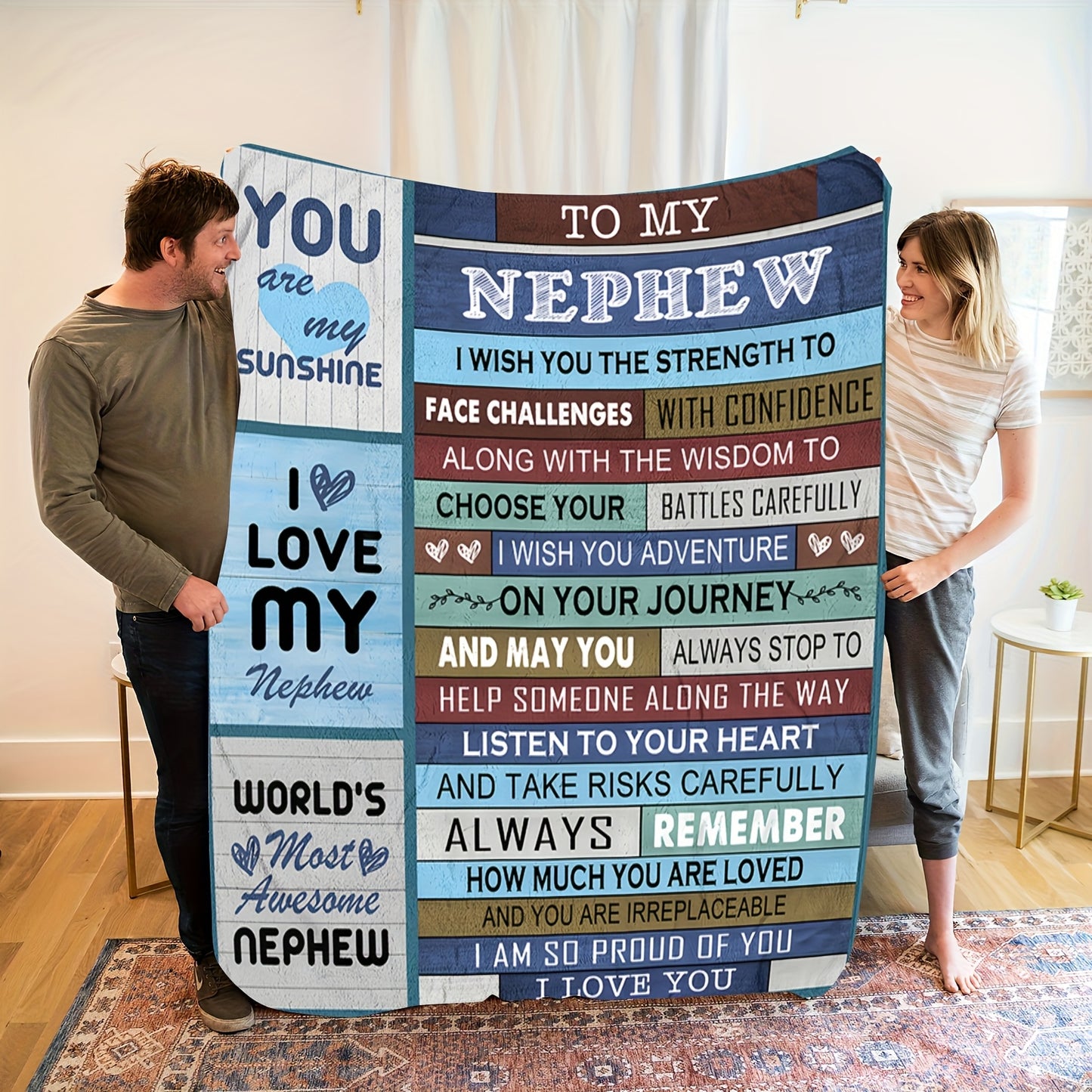 GiftoLuck “To My Nephew” World's Best Nephew Flannel Blanket