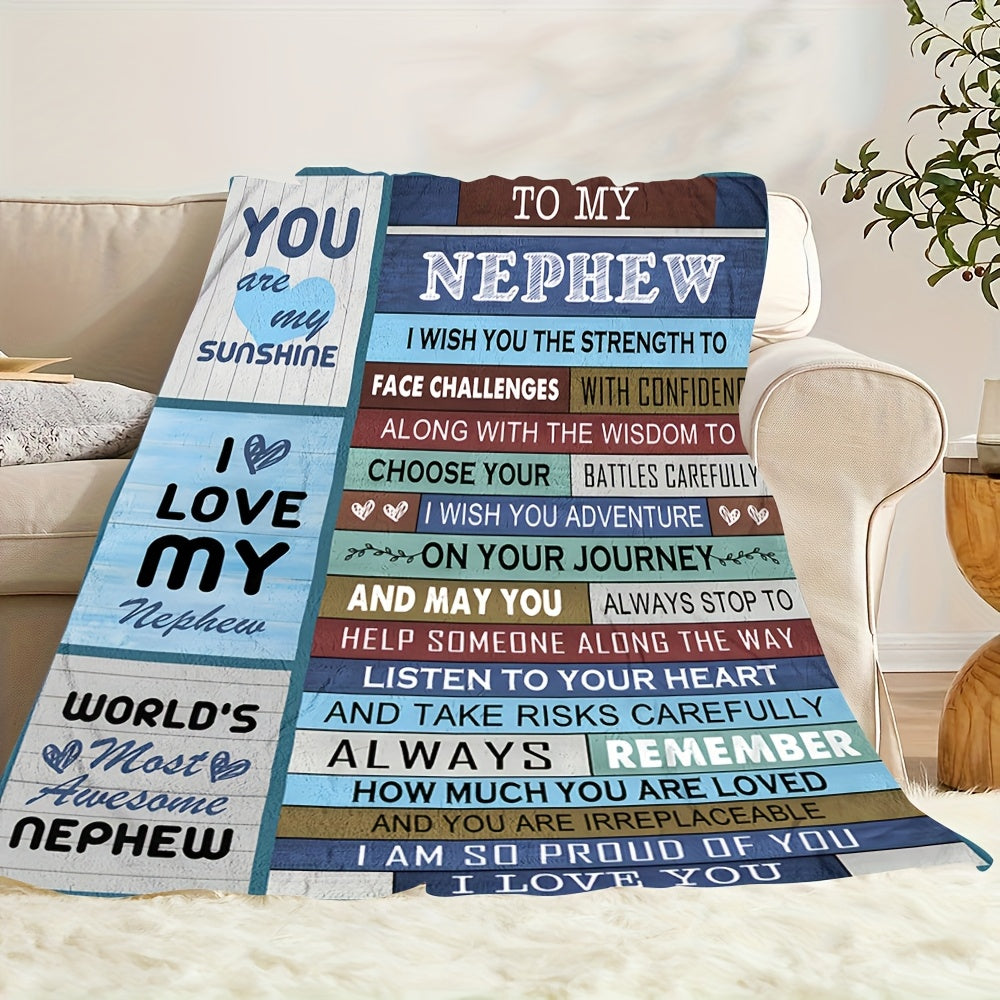GiftoLuck “To My Nephew” World's Best Nephew Flannel Blanket
