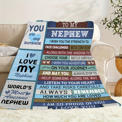 GiftoLuck “To My Nephew” World's Best Nephew Flannel Blanket