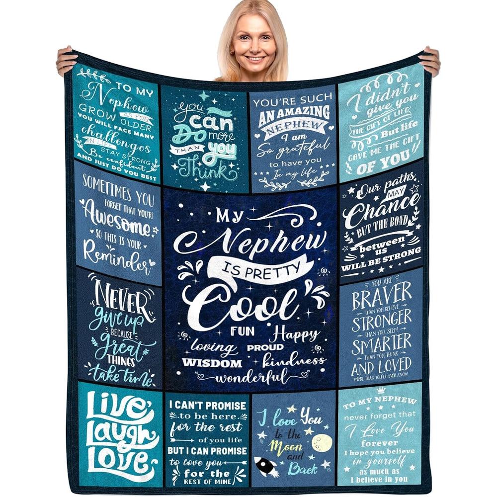 GiftoLuck “To My Nephew” World's Best Nephew Flannel Blanket