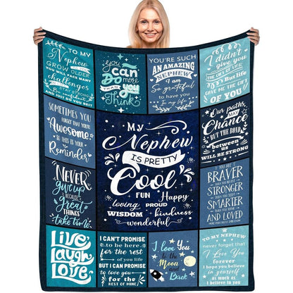 Aonana "To My Nephew" Flannel Throw Blanket