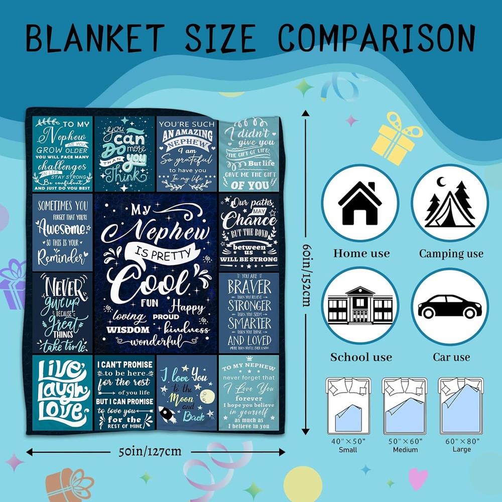 GiftoLuck “To My Nephew” World's Best Nephew Flannel Blanket