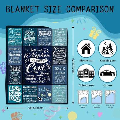 Aonana "To My Nephew" Flannel Throw Blanket