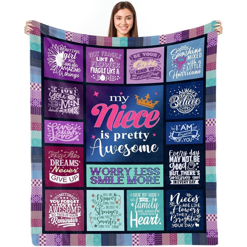 GiftoLuck “To My Niece” Inspirational Flannel Blanket