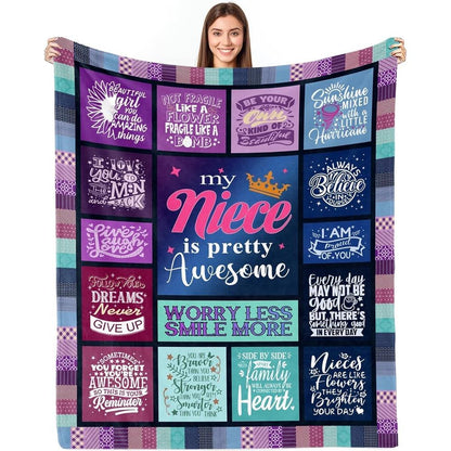 GiftoLuck “To My Niece” Inspirational Flannel Blanket