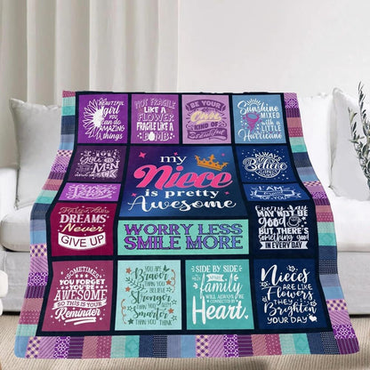 GiftoLuck “To My Niece” Inspirational Flannel Blanket
