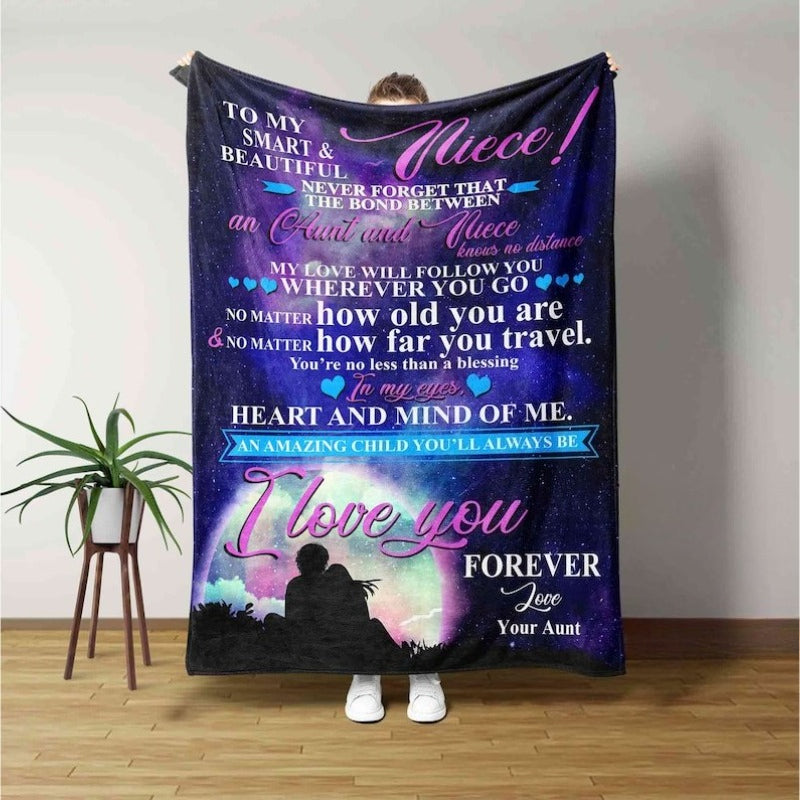GiftoLuck “To My Niece” Inspirational Flannel Blanket