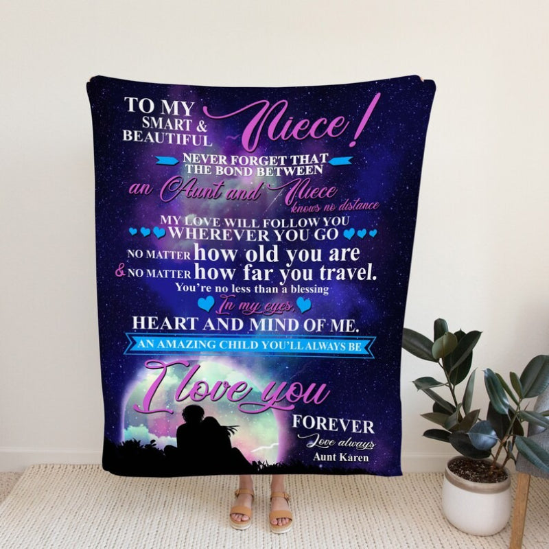 GiftoLuck “To My Niece” Inspirational Flannel Blanket