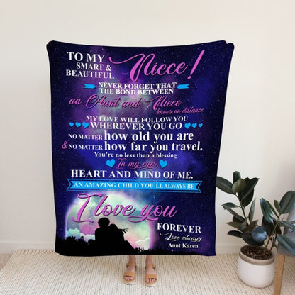 GiftoLuck “To My Niece” Inspirational Flannel Blanket