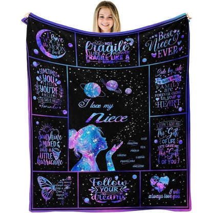 GiftoLuck “To My Niece” Inspirational Flannel Blanket