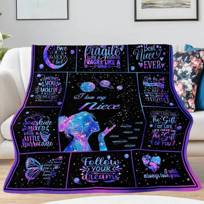 GiftoLuck “To My Niece” Inspirational Flannel Blanket