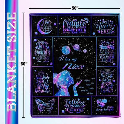 GiftoLuck “To My Niece” Inspirational Flannel Blanket