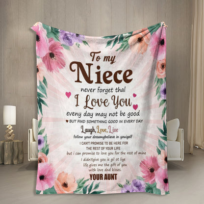 GiftoLuck “To My Niece” Inspirational Flannel Blanket