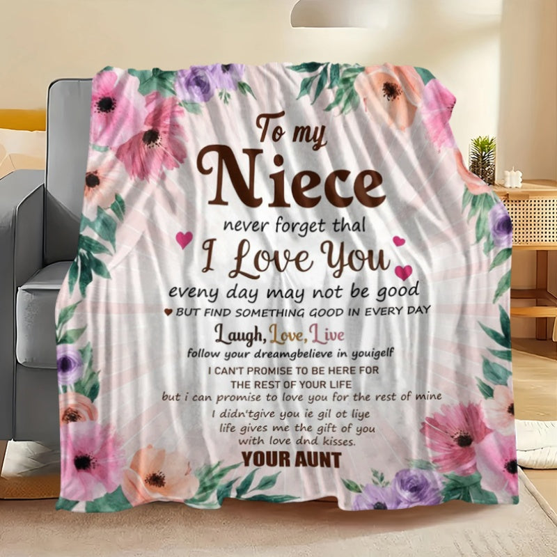 GiftoLuck “To My Niece” Inspirational Flannel Blanket