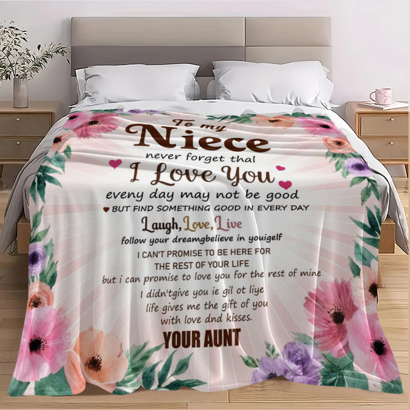 GiftoLuck “To My Niece” Inspirational Flannel Blanket