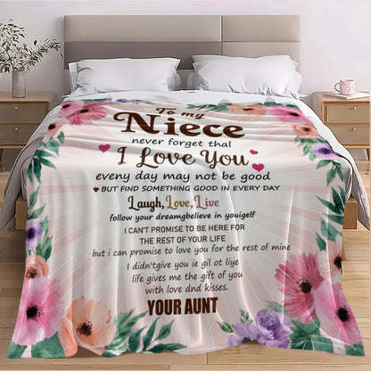 GiftoLuck “To My Niece” Inspirational Flannel Blanket