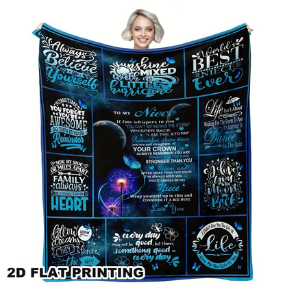 GiftoLuck “To My Niece” Inspirational Flannel Blanket