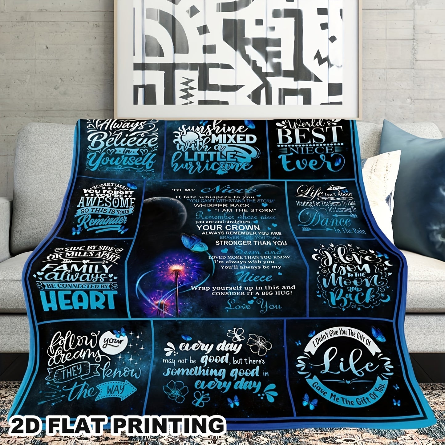 GiftoLuck “To My Niece” Inspirational Flannel Blanket