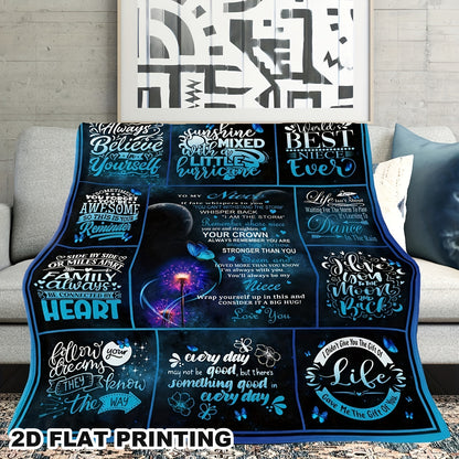 GiftoLuck “To My Niece” Inspirational Flannel Blanket