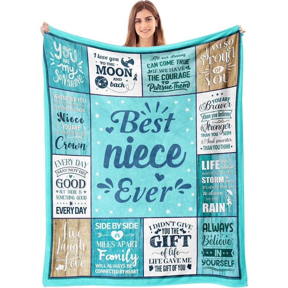 GiftoLuck “To My Niece” Inspirational Flannel Blanket