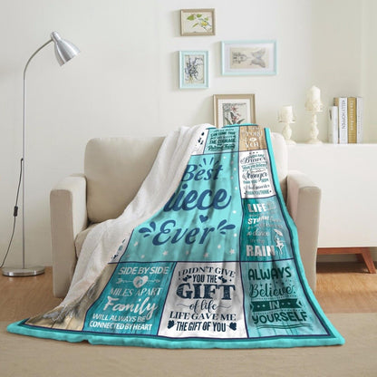 GiftoLuck “To My Niece” Inspirational Flannel Blanket