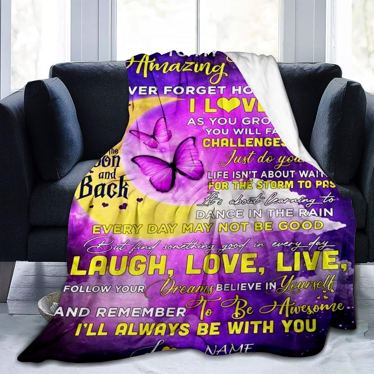 GiftoLuck “To My Niece” Inspirational Flannel Blanket