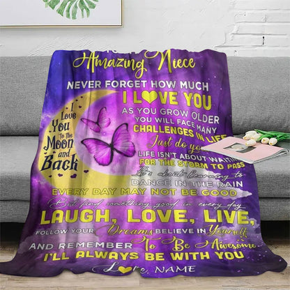 GiftoLuck “To My Niece” Inspirational Flannel Blanket