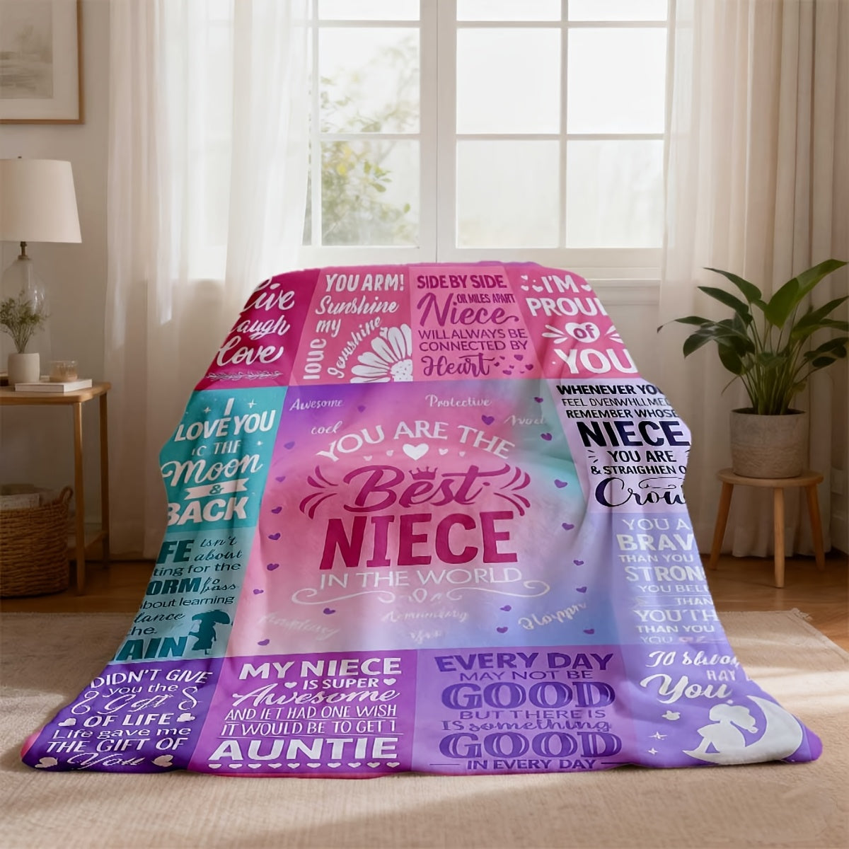 GiftoLuck “To My Niece” Inspirational Flannel Blanket