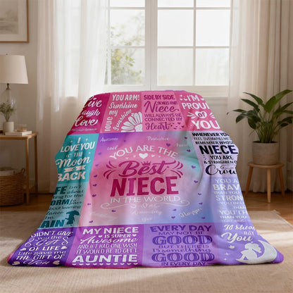 GiftoLuck “To My Niece” Inspirational Flannel Blanket