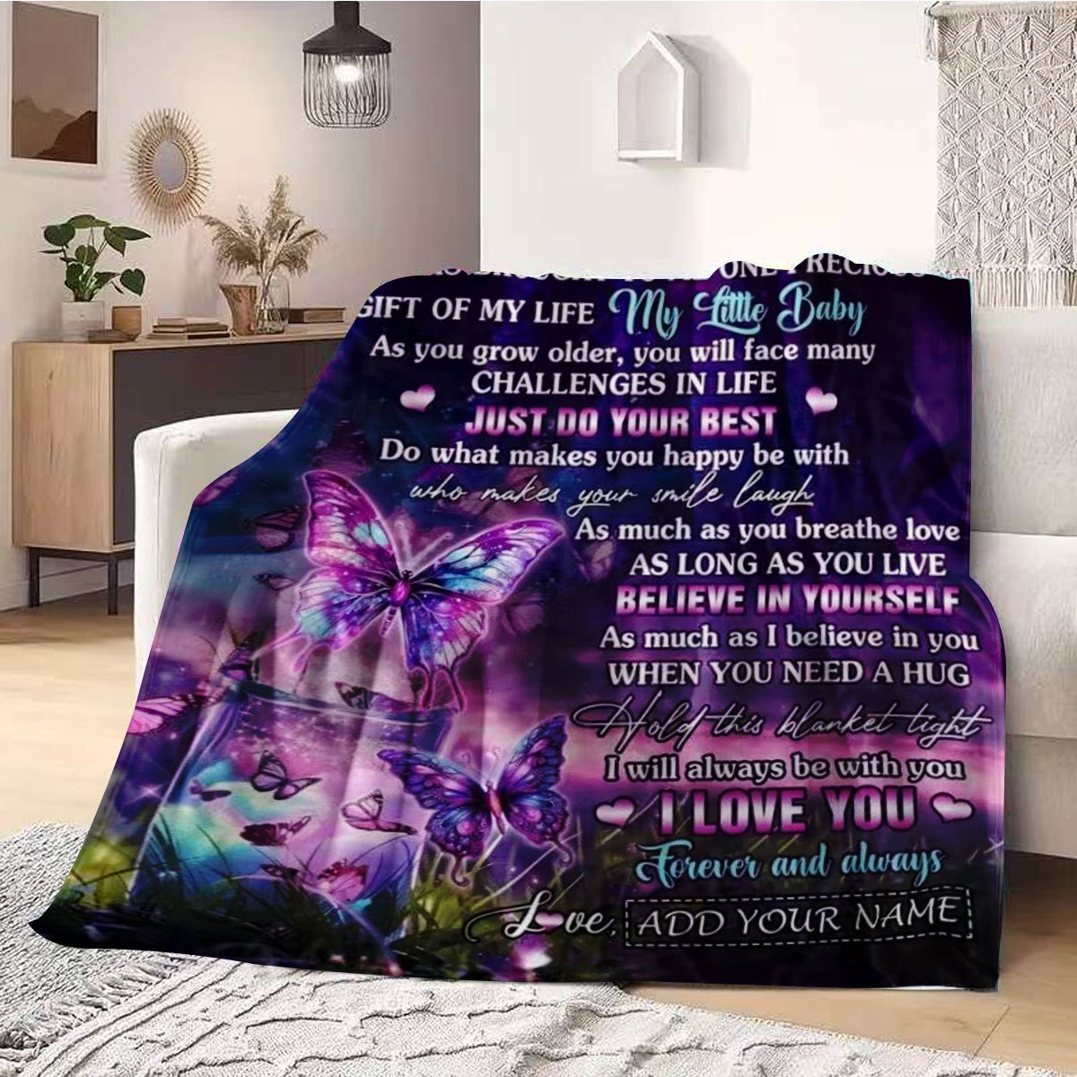 GiftoLuck “To My Niece” Inspirational Flannel Blanket
