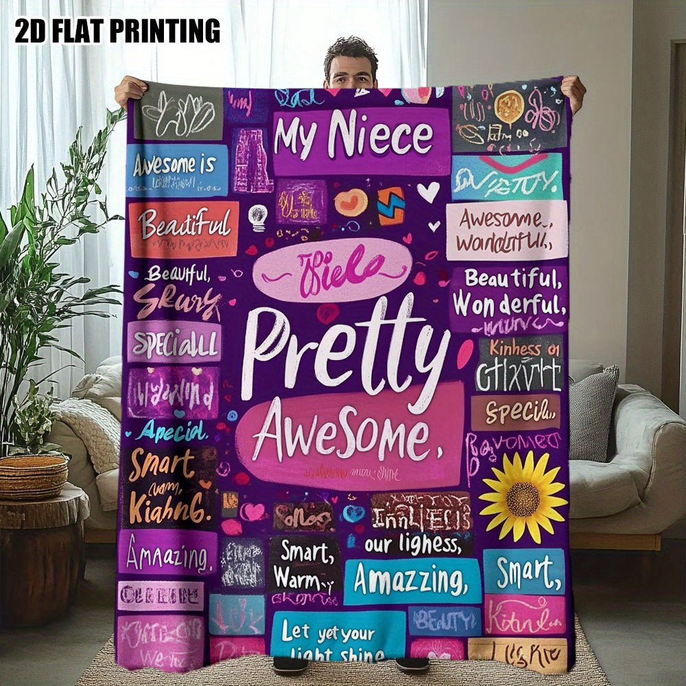 GiftoLuck “To My Niece” Inspirational Flannel Blanket