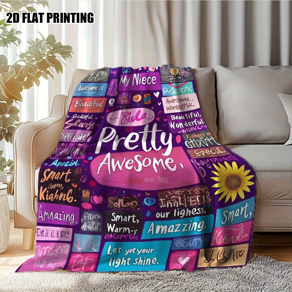 GiftoLuck “To My Niece” Inspirational Flannel Blanket