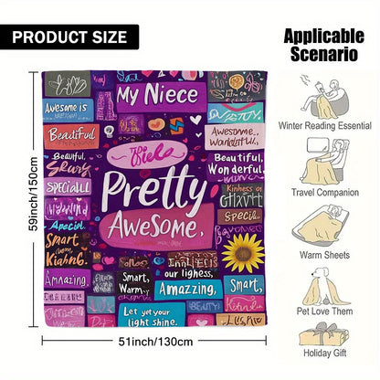 GiftoLuck “To My Niece” Inspirational Flannel Blanket