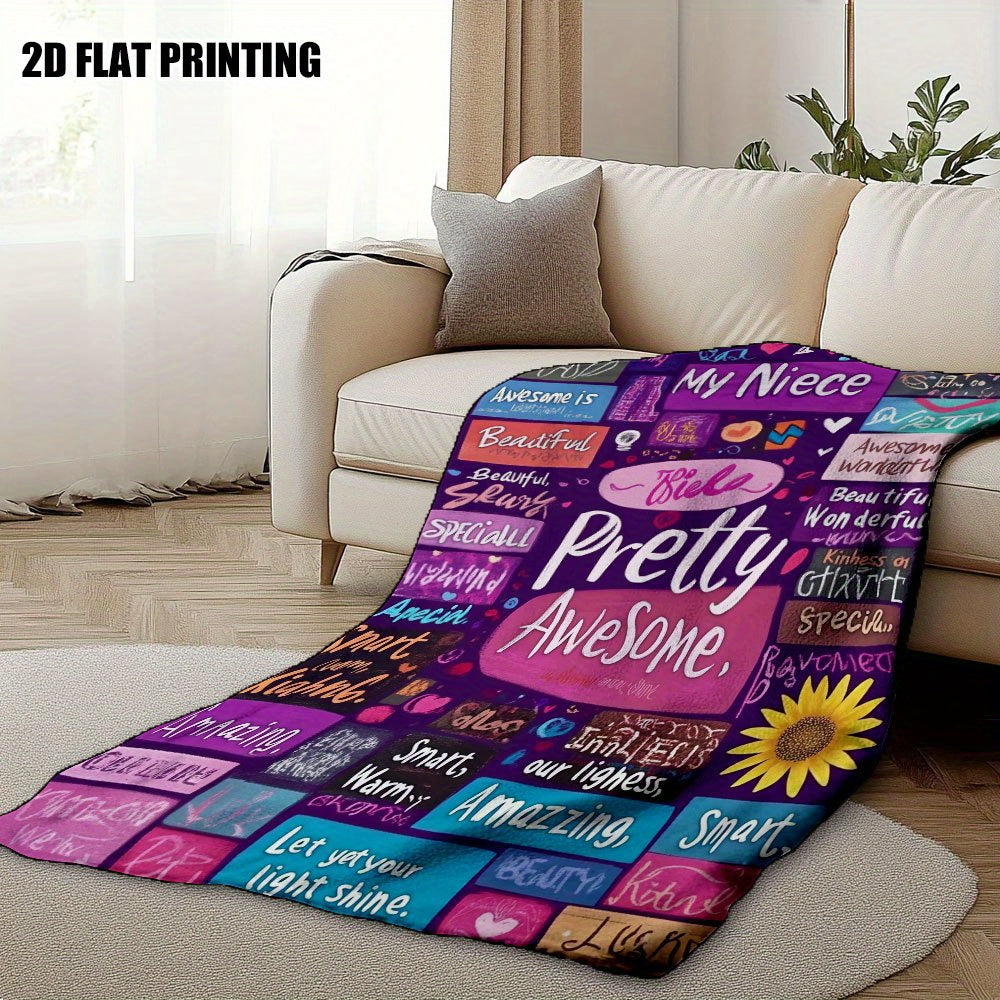 GiftoLuck “To My Niece” Inspirational Flannel Blanket