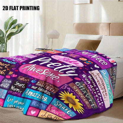 GiftoLuck “To My Niece” Inspirational Flannel Blanket